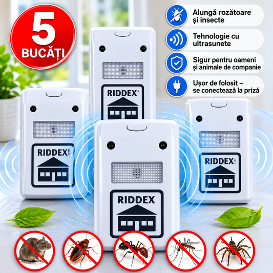 Set 5 x Aparat anti-insecte si rozatoare Pest Repeller Riddex Plus
