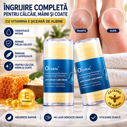 Set 2 Creme Stick pentru Călcâie, Mâini și Coate – Hidratare Intensă cu Vitamina E și Ceară de Albine, 2×35g