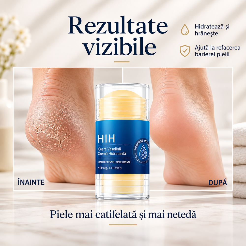 Set 2 Creme Stick pentru Călcâie, Mâini și Coate – Hidratare Intensă cu Vitamina E și Ceară de Albine, 2×35g
