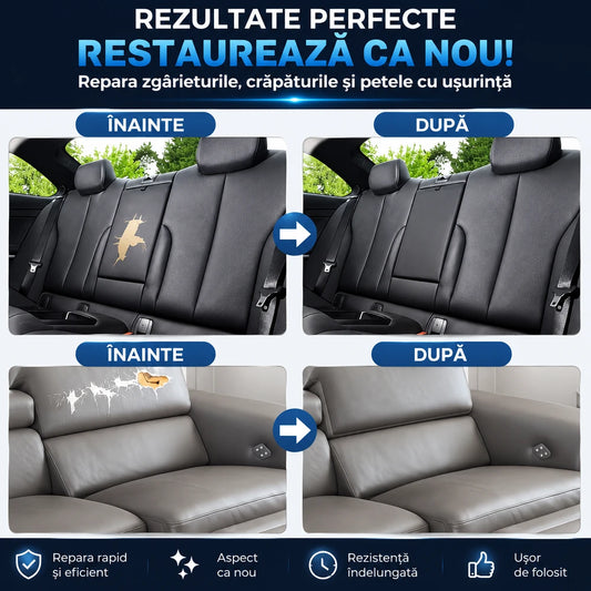 Folie din Piele Ecologică Autoadezivă pentru Reparații – 75 x 250 cm, Adeziv Puternic, Restaurare Canapele, Scaune și Interior Auto