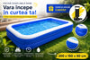 Piscina gonflabila familiala 200x150x50 cm cu pompa de umflare cadou, PVC rezistent, 2 inele de aer