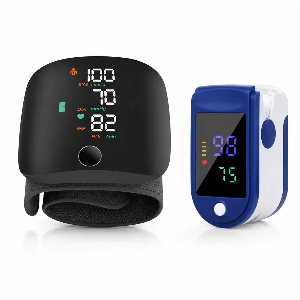 Pachet Monitorizare Sanatate 2 in 1 Tensiometru Digital de Incheietura + Pulsoximetru OLED
