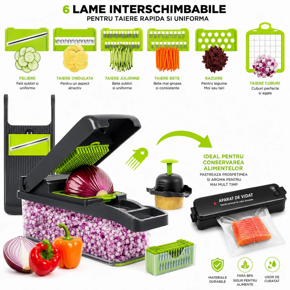 Razatoare Multifunctionala Lame Inox Si Aparat Vidat