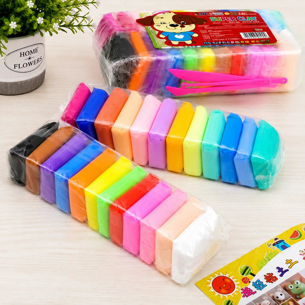 Set 12 Bucati Plastelină Inteligentă Tip Spumă, Multicoloră, Ușor de Modelat
