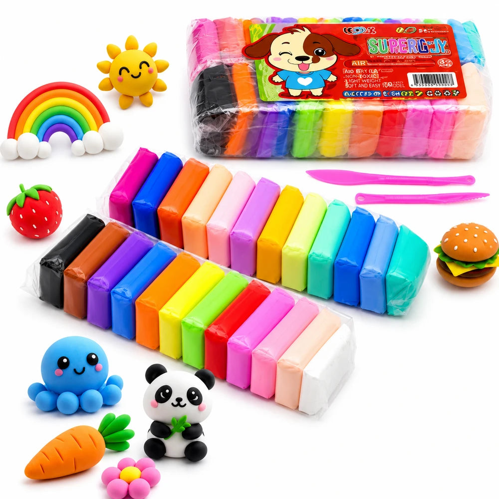 Set 36 Bucati Plastelină Inteligentă Tip Spumă, Multicoloră, Ușor de Modelat