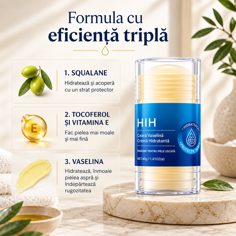 Set 2 Creme Stick pentru Călcâie, Mâini și Coate – Hidratare Intensă cu Vitamina E și Ceară de Albine, 2×35g