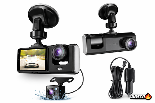 Camera auto DVR 3 canale, fata + interior + spate, Full HD 1080P, unghi larg 170°
