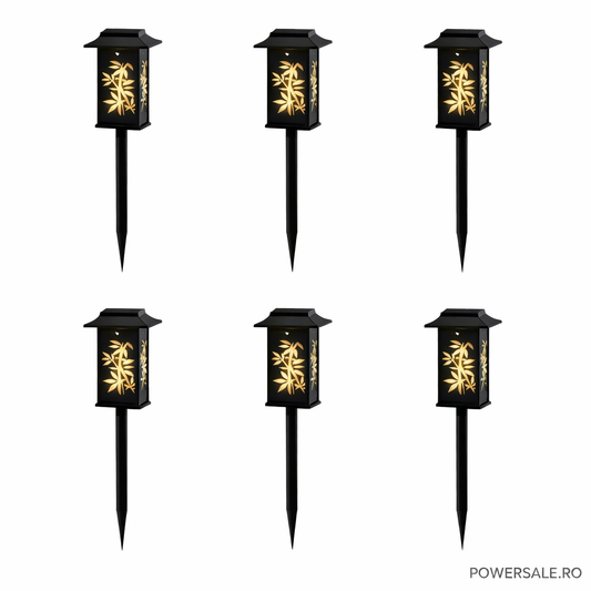 Set 12 Bucăți – Lampă Solară Decorativă pentru Grădină, Model Frunze