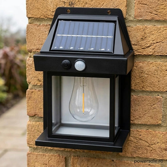 Set 8 Bucăți Lampă Solară de Perete Exterior cu Senzor de Mișcare și Senzor Crepuscular, 3 Moduri Iluminare