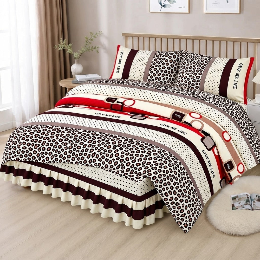 Lenjerie de Pat Premium 4 Piese din Finet – Animal Print, Model H798