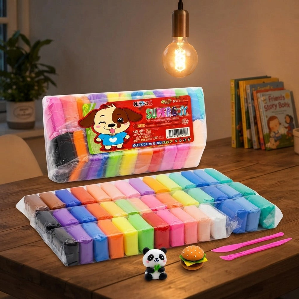 Set 36 Bucati Plastelină Inteligentă Tip Spumă, Multicoloră, Ușor de Modelat