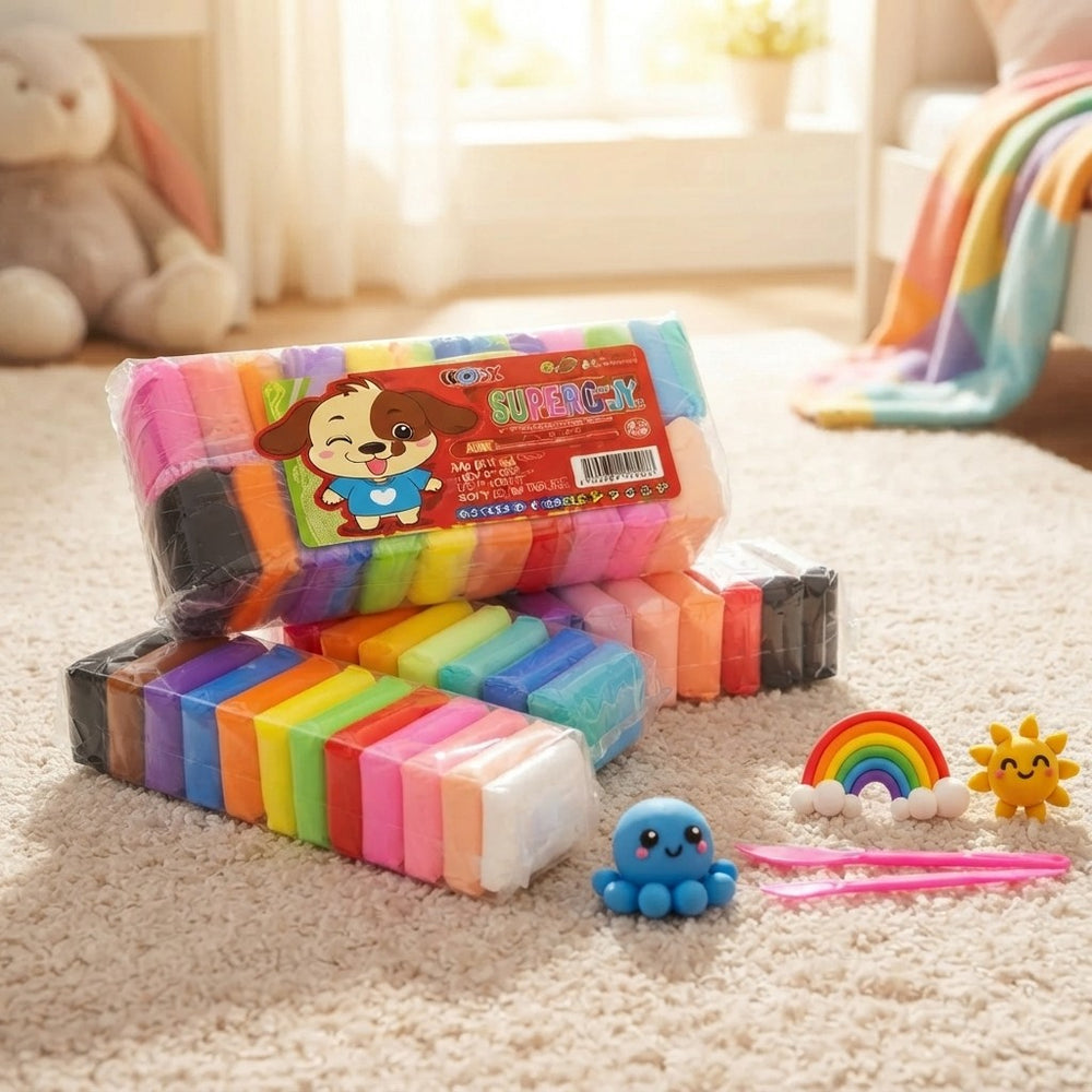 Set 36 Bucati Plastelină Inteligentă Tip Spumă, Multicoloră, Ușor de Modelat